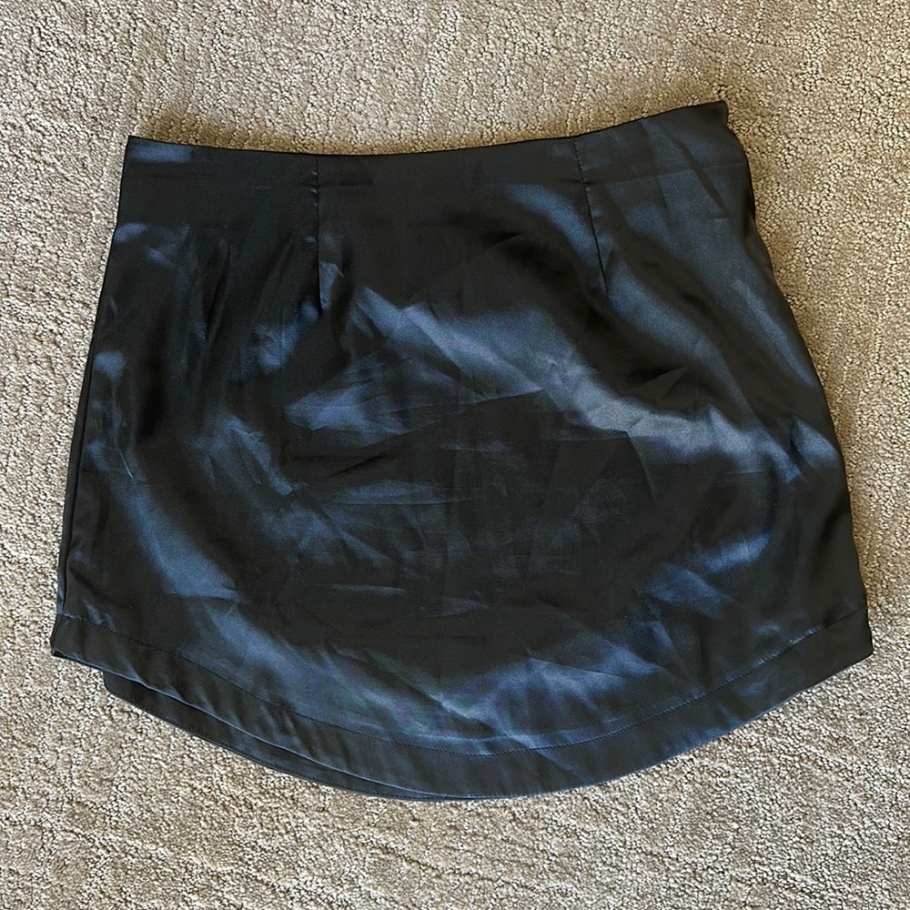 Black satin skirt